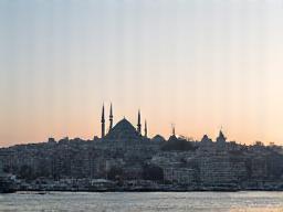 Cityscape of Istanbul with Bosphorus bridge and skyline