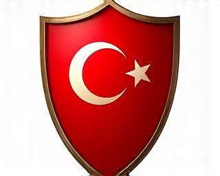 Shield icon with a Turkish flag inside, representing travel insurance